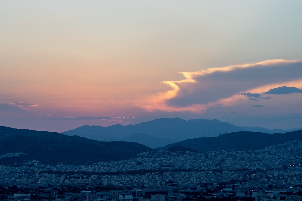 Coucher de soleil Athènes